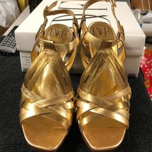 Gold bronze metallic Napa Diane von Furstenburg